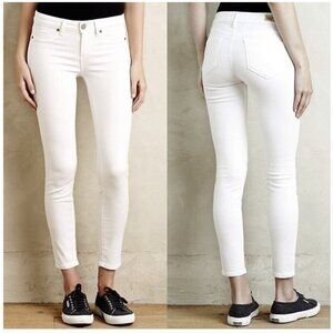 Paige Verdugo Ankle Denim Cotton Stretch White Jean Pants